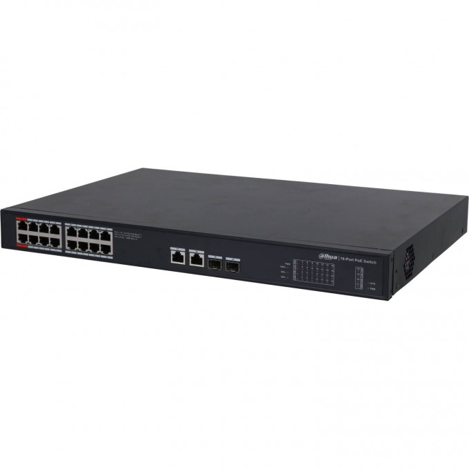 16-портовый гигабитный коммутатор с 16-РОЕ портами DAHUA DH-PFS3220-16GT-190 16-портовый гигабитный коммутатор с 16-РОЕ портами DAHUA DH-PFS3220-16GT-190